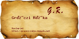 Gréczi Réka névjegykártya